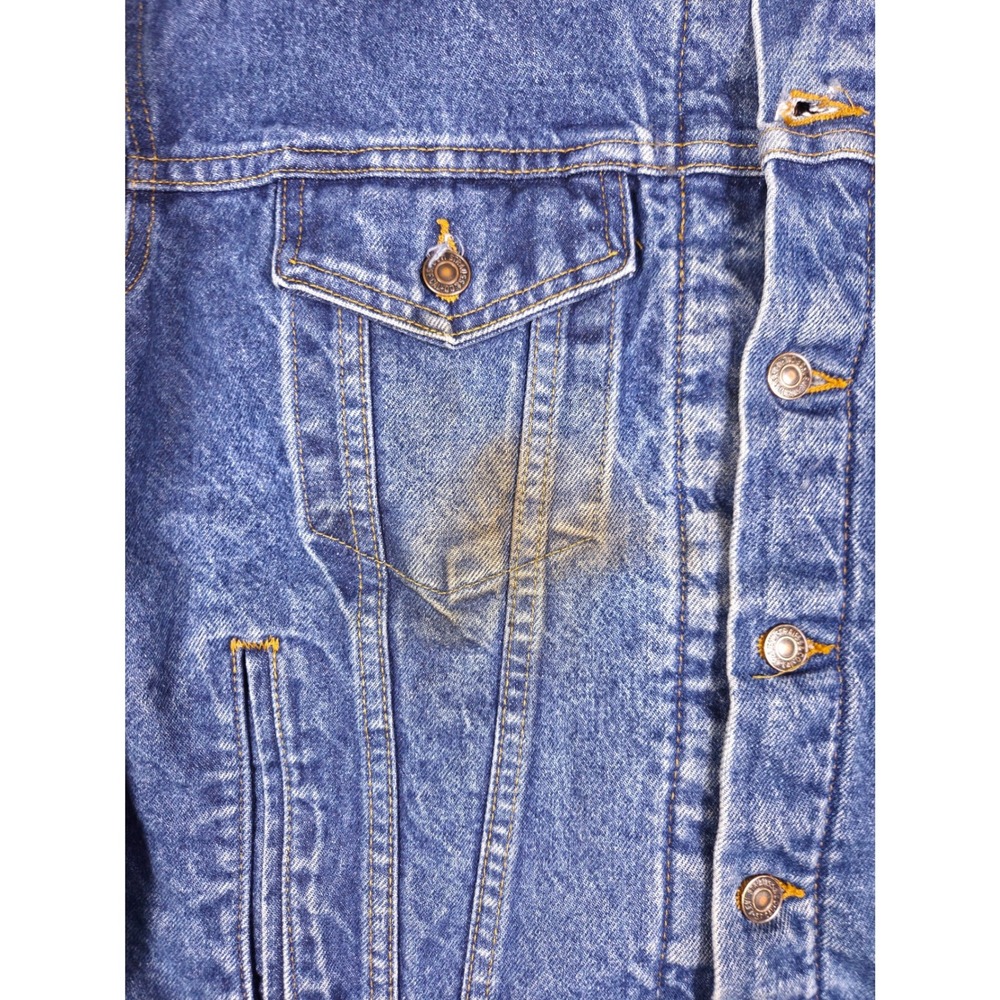 Vintage 90s Levis 70506 Type 3 Blanket Lined Denim Trucker Jacket USA Mens 44 XL - Picture 2 of 14